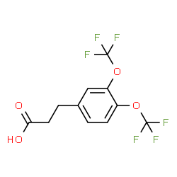 ChemSpider 2D Image | 3-[3,4-Bis(trifluoromethoxy)phenyl]propanoic acid | C11H8F6O4