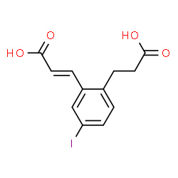 ChemSpider 2D Image | (2E)-3-[2-(2-Carboxyethyl)-5-iodophenyl]acrylic acid | C12H11IO4