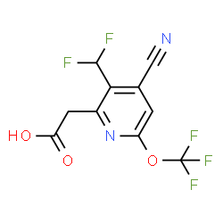 ChemSpider 2D Image | [4-Cyano-3-(difluoromethyl)-6-(trifluoromethoxy)-2-pyridinyl]acetic acid | C10H5F5N2O3