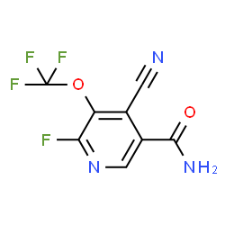 ChemSpider 2D Image | 4-Cyano-6-fluoro-5-(trifluoromethoxy)nicotinamide | C8H3F4N3O2