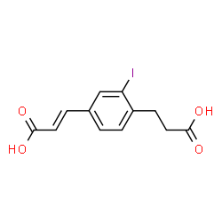 ChemSpider 2D Image | (2E)-3-[4-(2-Carboxyethyl)-3-iodophenyl]acrylic acid | C12H11IO4