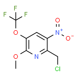 ChemSpider 2D Image | 2-(Chloromethyl)-6-methoxy-3-nitro-5-(trifluoromethoxy)pyridine | C8H6ClF3N2O4