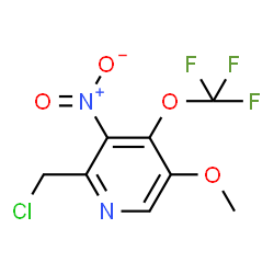 ChemSpider 2D Image | 2-(Chloromethyl)-5-methoxy-3-nitro-4-(trifluoromethoxy)pyridine | C8H6ClF3N2O4
