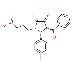 ChemSpider 2D Image | 4-[(2S)-3-[Hydroxy(phenyl)methylene]-2-(4-methylphenyl)-4,5-dioxo-1-pyrrolidinyl]butanoate | C22H20NO5
