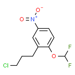 ChemSpider 2D Image | 2-(3-Chloropropyl)-1-(difluoromethoxy)-4-nitrobenzene | C10H10ClF2NO3