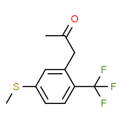 ChemSpider 2D Image | 1-[5-(Methylsulfanyl)-2-(trifluoromethyl)phenyl]acetone | C11H11F3OS