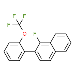 ChemSpider 2D Image | 1-Fluoro-2-(2-(trifluoromethoxy)phenyl)naphthalene | C17H10F4O