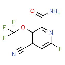 ChemSpider 2D Image | 4-Cyano-6-fluoro-3-(trifluoromethoxy)-2-pyridinecarboxamide | C8H3F4N3O2