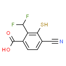 ChemSpider 2D Image | 4-Cyano-2-(difluoromethyl)-3-sulfanylbenzoic acid | C9H5F2NO2S
