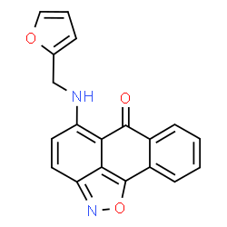 ChemSpider 2D Image | 5-[(2-Furylmethyl)amino]-6H-anthra[1,9-cd][1,2]oxazol-6-one | C19H12N2O3