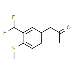 ChemSpider 2D Image | 1-[3-(Difluoromethyl)-4-(methylsulfanyl)phenyl]acetone | C11H12F2OS