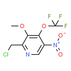 ChemSpider 2D Image | 2-(Chloromethyl)-3-methoxy-5-nitro-4-(trifluoromethoxy)pyridine | C8H6ClF3N2O4
