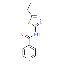 ChemSpider 2D Image | N-(5-Ethyl-1,3,4-thiadiazol-2-yl)isonicotinamide | C10H10N4OS