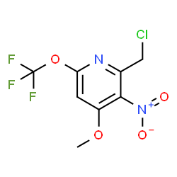 ChemSpider 2D Image | 2-(Chloromethyl)-4-methoxy-3-nitro-6-(trifluoromethoxy)pyridine | C8H6ClF3N2O4