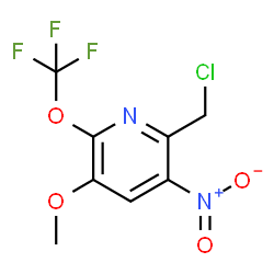 ChemSpider 2D Image | 2-(Chloromethyl)-5-methoxy-3-nitro-6-(trifluoromethoxy)pyridine | C8H6ClF3N2O4