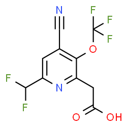 ChemSpider 2D Image | [4-Cyano-6-(difluoromethyl)-3-(trifluoromethoxy)-2-pyridinyl]acetic acid | C10H5F5N2O3