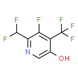 ChemSpider 2D Image | 6-(Difluoromethyl)-5-fluoro-4-(trifluoromethyl)-3-pyridinol | C7H3F6NO