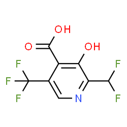 ChemSpider 2D Image | 2-(Difluoromethyl)-3-hydroxy-5-(trifluoromethyl)isonicotinic acid | C8H4F5NO3