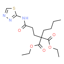 ChemSpider 2D Image | Diethyl butyl[3-oxo-3-(1,3,4-thiadiazol-2-ylamino)propyl]malonate | C16H25N3O5S