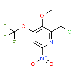 ChemSpider 2D Image | 2-(Chloromethyl)-3-methoxy-6-nitro-4-(trifluoromethoxy)pyridine | C8H6ClF3N2O4