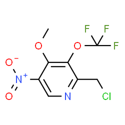 ChemSpider 2D Image | 2-(Chloromethyl)-4-methoxy-5-nitro-3-(trifluoromethoxy)pyridine | C8H6ClF3N2O4