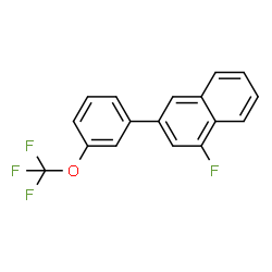 ChemSpider 2D Image | 1-Fluoro-3-(3-(trifluoromethoxy)phenyl)naphthalene | C17H10F4O