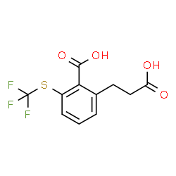 ChemSpider 2D Image | 2-(2-Carboxyethyl)-6-[(trifluoromethyl)sulfanyl]benzoic acid | C11H9F3O4S