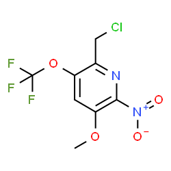 ChemSpider 2D Image | 2-(Chloromethyl)-5-methoxy-6-nitro-3-(trifluoromethoxy)pyridine | C8H6ClF3N2O4
