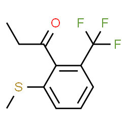 ChemSpider 2D Image | 1-[2-(Methylsulfanyl)-6-(trifluoromethyl)phenyl]-1-propanone | C11H11F3OS