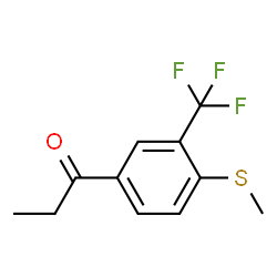 ChemSpider 2D Image | 1-[4-(Methylsulfanyl)-3-(trifluoromethyl)phenyl]-1-propanone | C11H11F3OS