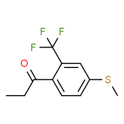 ChemSpider 2D Image | 1-[4-(Methylsulfanyl)-2-(trifluoromethyl)phenyl]-1-propanone | C11H11F3OS