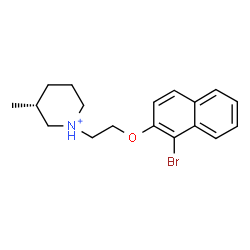 ChemSpider 2D Image | (3R)-1-{2-[(1-Bromo-2-naphthyl)oxy]ethyl}-3-methylpiperidinium | C18H23BrNO