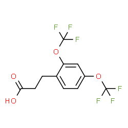 ChemSpider 2D Image | 3-[2,4-Bis(trifluoromethoxy)phenyl]propanoic acid | C11H8F6O4