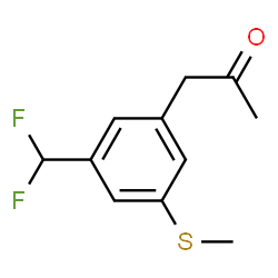 ChemSpider 2D Image | 1-[3-(Difluoromethyl)-5-(methylsulfanyl)phenyl]acetone | C11H12F2OS