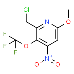 ChemSpider 2D Image | 2-(Chloromethyl)-6-methoxy-4-nitro-3-(trifluoromethoxy)pyridine | C8H6ClF3N2O4