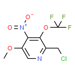 ChemSpider 2D Image | 2-(Chloromethyl)-5-methoxy-4-nitro-3-(trifluoromethoxy)pyridine | C8H6ClF3N2O4