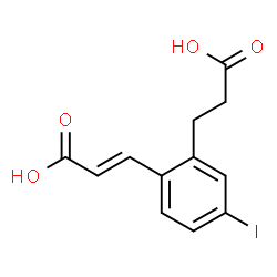 ChemSpider 2D Image | (2E)-3-[2-(2-Carboxyethyl)-4-iodophenyl]acrylic acid | C12H11IO4