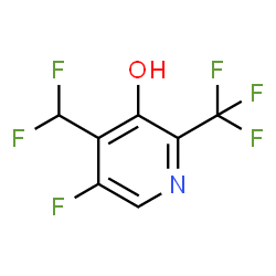 ChemSpider 2D Image | 4-(Difluoromethyl)-5-fluoro-2-(trifluoromethyl)-3-pyridinol | C7H3F6NO