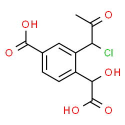 ChemSpider 2D Image | 4-[Carboxy(hydroxy)methyl]-3-(1-chloro-2-oxopropyl)benzoic acid | C12H11ClO6