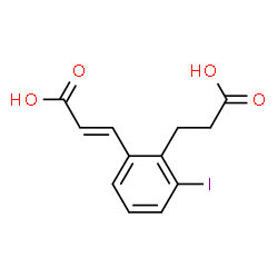 ChemSpider 2D Image | (2E)-3-[2-(2-Carboxyethyl)-3-iodophenyl]acrylic acid | C12H11IO4