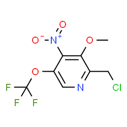 ChemSpider 2D Image | 2-(Chloromethyl)-3-methoxy-4-nitro-5-(trifluoromethoxy)pyridine | C8H6ClF3N2O4