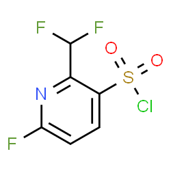 ChemSpider 2D Image | 2-(Difluoromethyl)-6-fluoro-3-pyridinesulfonyl chloride | C6H3ClF3NO2S