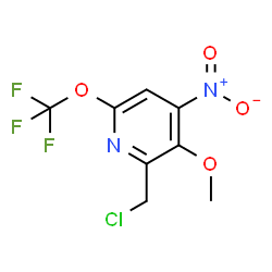 ChemSpider 2D Image | 2-(Chloromethyl)-3-methoxy-4-nitro-6-(trifluoromethoxy)pyridine | C8H6ClF3N2O4