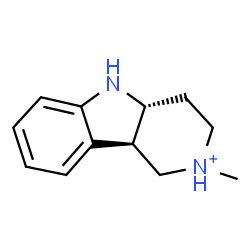 ChemSpider 2D Image | (4aR,9bR)-2-Methyl-2,3,4,4a,5,9b-hexahydro-1H-pyrido[4,3-b]indol-2-ium | C12H17N2
