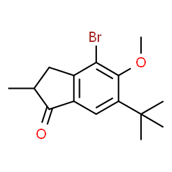 ChemSpider 2D Image | 4-Bromo-5-methoxy-2-methyl-6-(2-methyl-2-propanyl)-1-indanone | C15H19BrO2