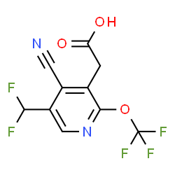 ChemSpider 2D Image | [4-Cyano-5-(difluoromethyl)-2-(trifluoromethoxy)-3-pyridinyl]acetic acid | C10H5F5N2O3