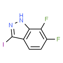 ChemSpider 2D Image | 6,7-Difluoro-3-iodo-1H-indazole | C7H3F2IN2