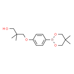 ChemSpider 2D Image | 3-[4-(5,5-Dimethyl-1,3,2-dioxaborinan-2-yl)phenoxy]-2,2-dimethyl-1-propanol | C16H25BO4