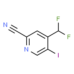 ChemSpider 2D Image | 4-(Difluoromethyl)-5-iodo-2-pyridinecarbonitrile | C7H3F2IN2