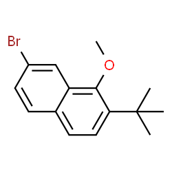 ChemSpider 2D Image | 7-Bromo-1-methoxy-2-(2-methyl-2-propanyl)naphthalene | C15H17BrO